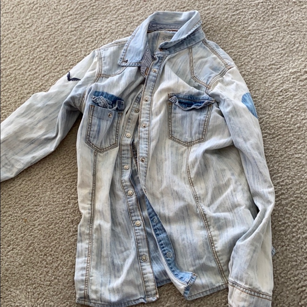 Denim button down